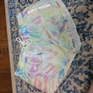 Ocean Blue UPf 50+ tie dye shorts sz small WS10